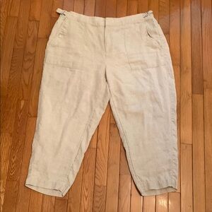 Athleta Linen Ankle Pants (Cream)